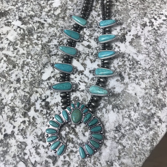 Jewelry - Turquoise Squash Blossom Necklace